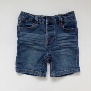 7 For All Mankind Denim Jean shorts cotton spandex stretch snap fly dark Wash